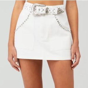 Show Me Your Mumu Shania Skirt - White Denim